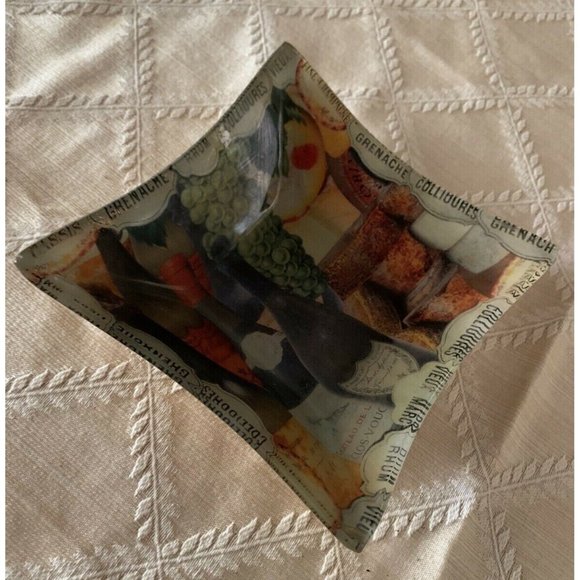 Annie Modica Gold Leaf Bottom Trinket Tray, Rare layered glass, AM French Coll. - Picture 4 of 11